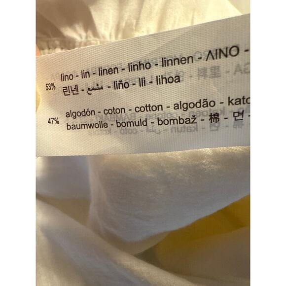 ZARA NWOT Women’s Contrasting Button-Up Midi Dress V-Neck Ecru Size S - Picture 9 of 9